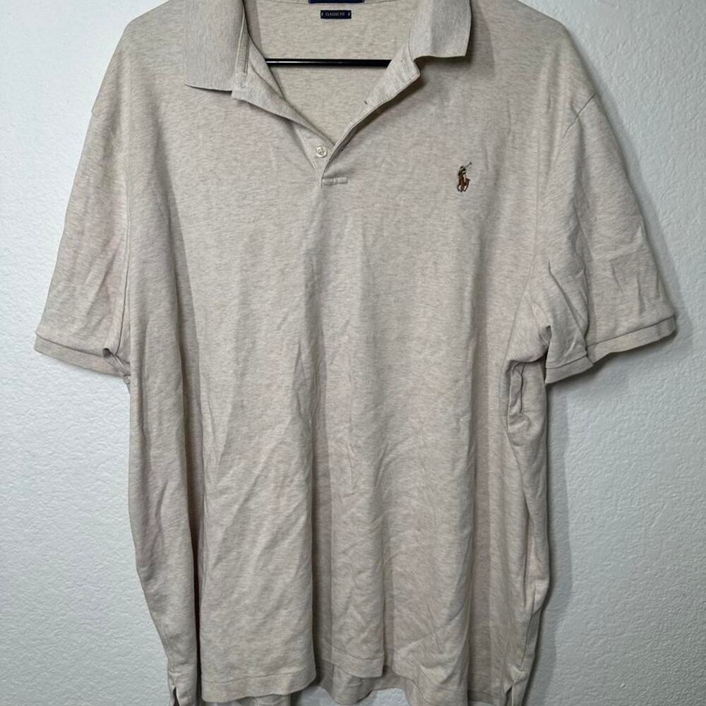 Ralph lauren cream polo shirt